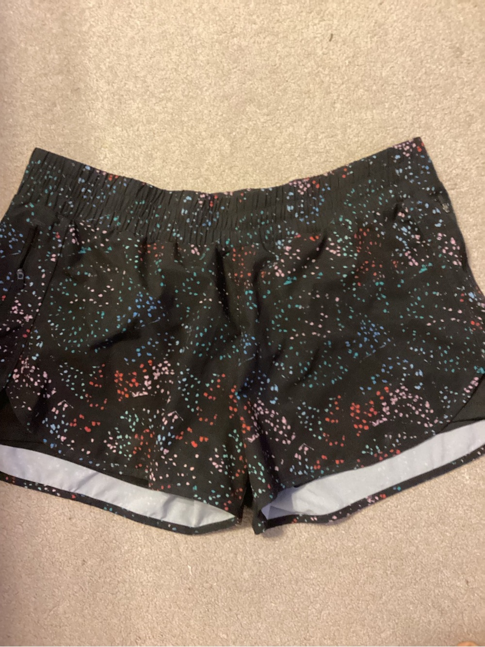 Black Multi-Speckle Women's Active Shorts